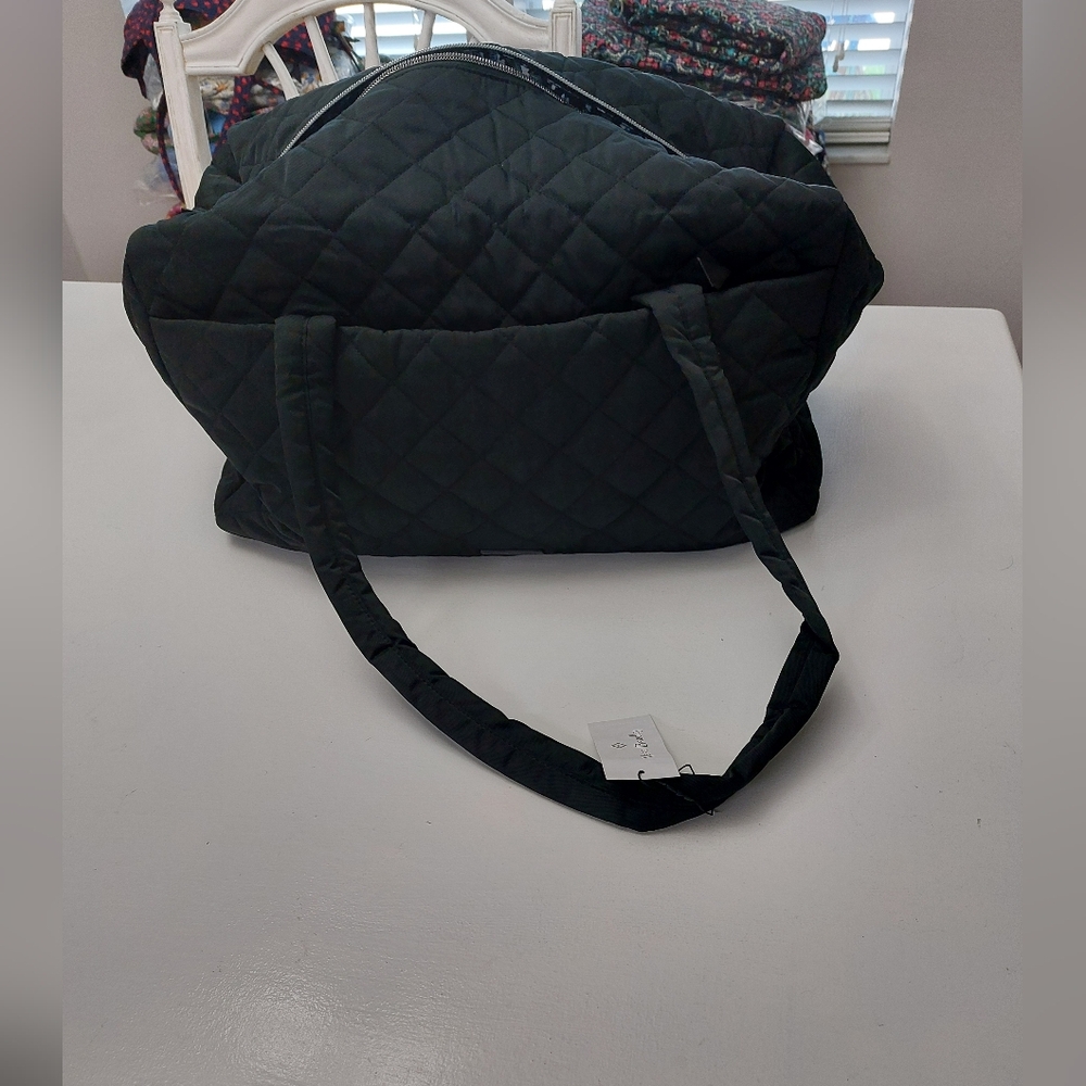 Vera Bradley Performance Twill Medium Duffel Travel Bag Black NWT